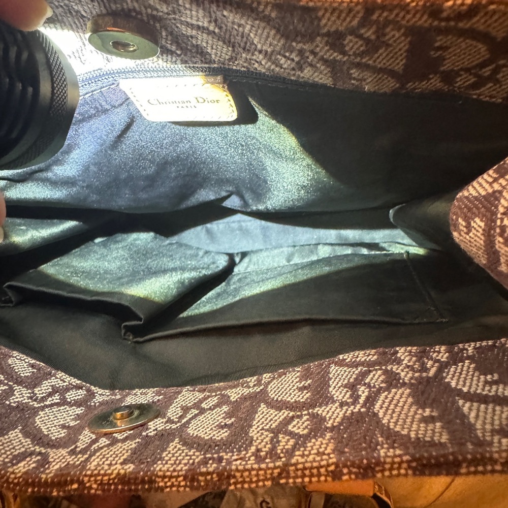 Christian Dior Saddle cloth handbag Dior in Beige and Brown Cloth Sz Sma… - Picture 7 of 12